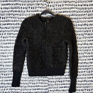 J. Crew Women’s Wool Blend Zipper Sweater Jacket sz Medium grey pockets #30904